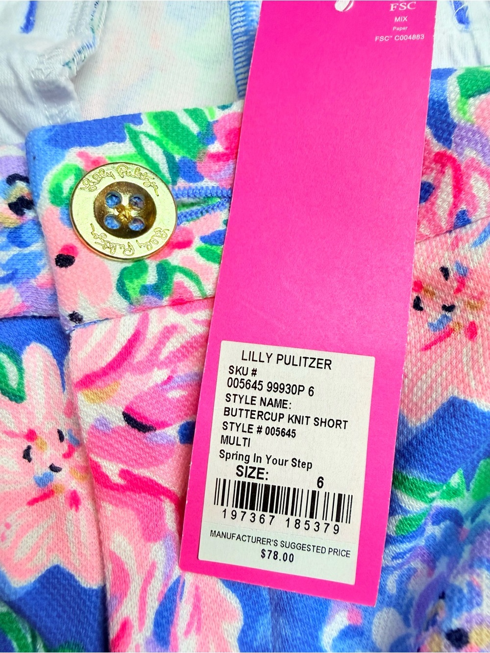 Lilly Pulitzer Buttercup Knit Scallop Shorts NWT Spring In Your Step Sz 6 Floral - Picture 8 of 13